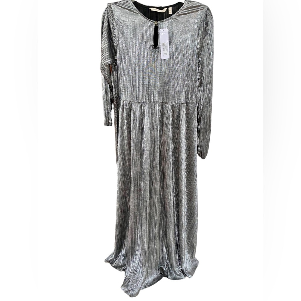 Silver maxi dress with sash NWT - Picture 4 of 6
